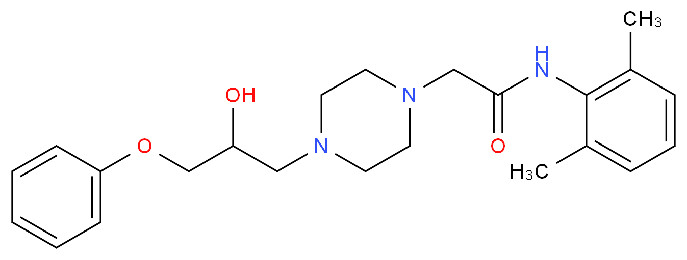 N-(2,6-dimethylphenyl)-2-[4-(2-hydroxy-3-phenoxypropyl)piperazin-1-yl]acetamide_分子结构_CAS_755711-09-2