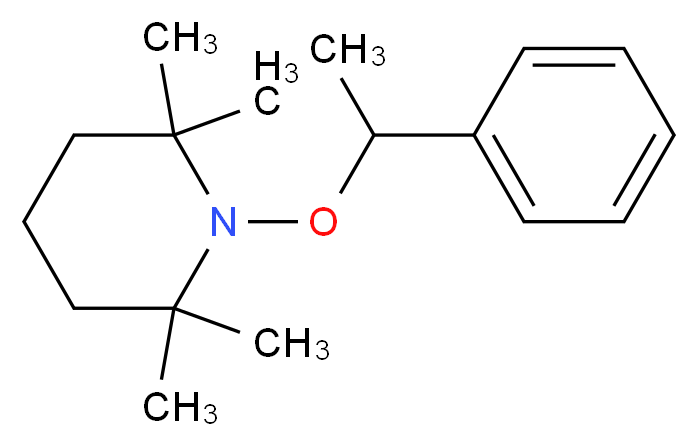 2,2,6,6-tetramethyl-1-(1-phenylethoxy)piperidine_分子结构_CAS_154554-67-3