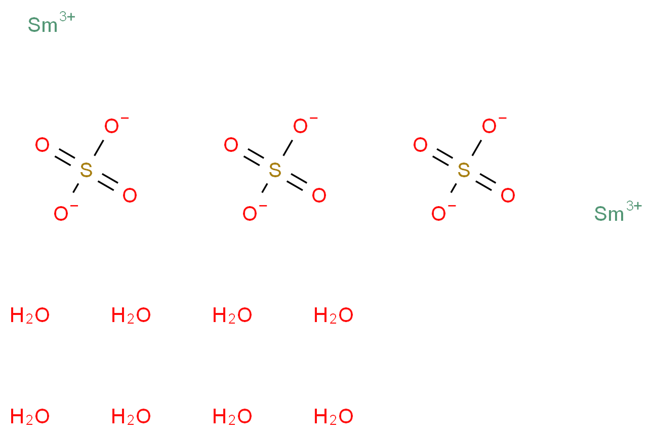 disamarium(3+) ion octahydrate trisulfate_分子结构_CAS_13465-58-2