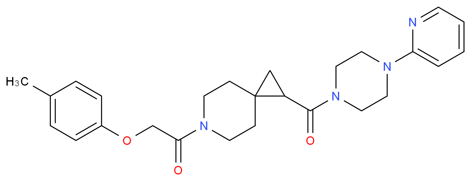 6-[(4-methylphenoxy)acetyl]-1-{[4-(2-pyridinyl)-1-piperazinyl]carbonyl}-6-azaspiro[2.5]octane_分子结构_CAS_)