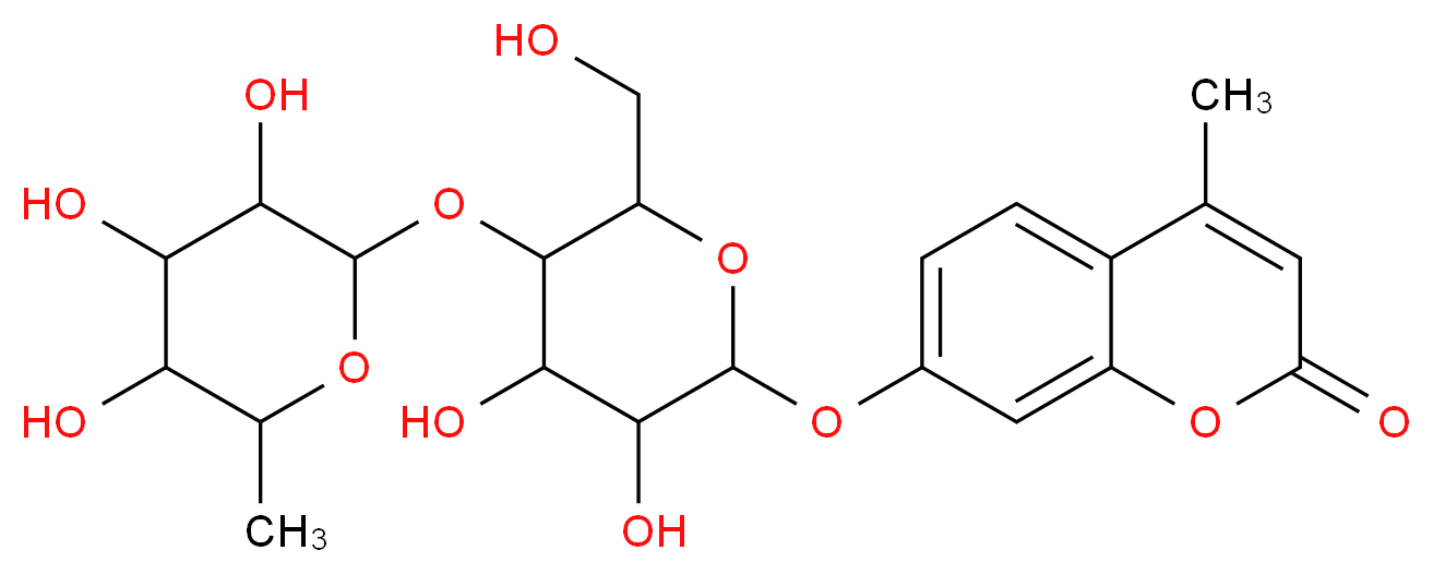 4-Methylumbelliferyl 4-O-(α-L-Fucopyranosyl)-β-D-galactopyranoside_分子结构_CAS_383160-15-4)