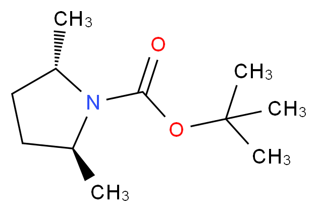 (S,S)-N-Boc-2,5-二甲基吡咯烷_分子结构_CAS_156038-84-5)