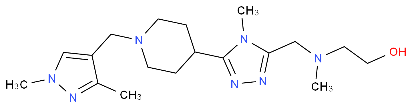 2-[[(5-{1-[(1,3-dimethyl-1H-pyrazol-4-yl)methyl]piperidin-4-yl}-4-methyl-4H-1,2,4-triazol-3-yl)methyl](methyl)amino]ethanol_分子结构_CAS_)
