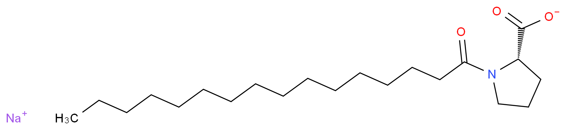 1-(1-Oxohexadecyl)-L-proline sodium salt_分子结构_CAS_58725-33-0)