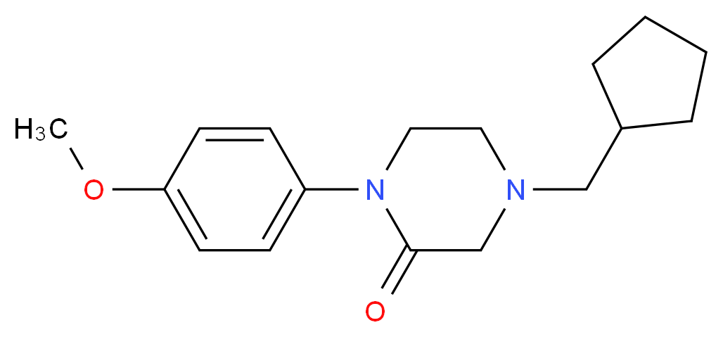 4-(cyclopentylmethyl)-1-(4-methoxyphenyl)-2-piperazinone_分子结构_CAS_)
