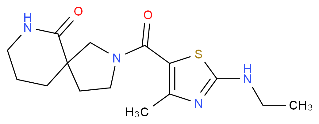 2-{[2-(ethylamino)-4-methyl-1,3-thiazol-5-yl]carbonyl}-2,7-diazaspiro[4.5]decan-6-one_分子结构_CAS_)