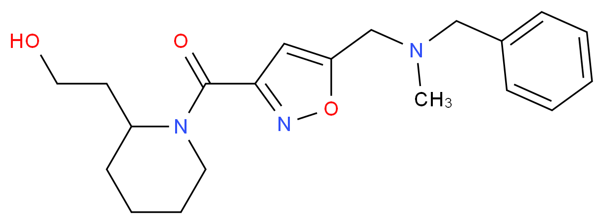 2-{1-[(5-{[benzyl(methyl)amino]methyl}isoxazol-3-yl)carbonyl]piperidin-2-yl}ethanol_分子结构_CAS_)