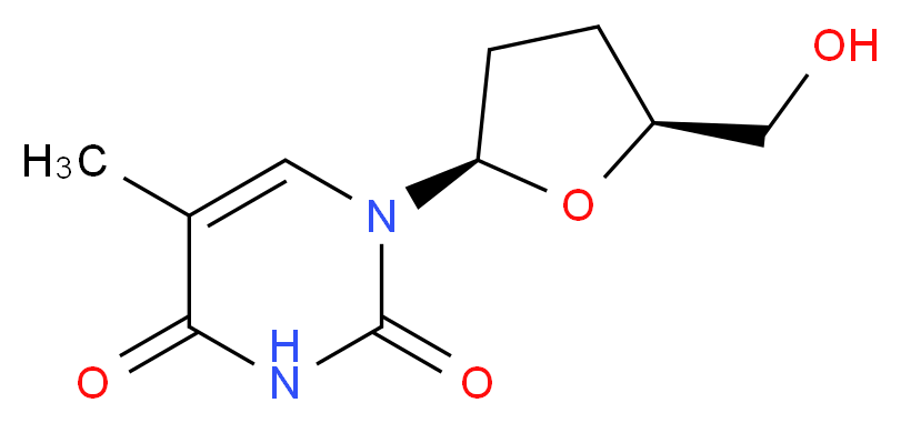 1-[(2R,5S)-5-(hydroxymethyl)oxolan-2-yl]-5-methyl-1,2,3,4-tetrahydropyrimidine-2,4-dione_分子结构_CAS_3416-05-5