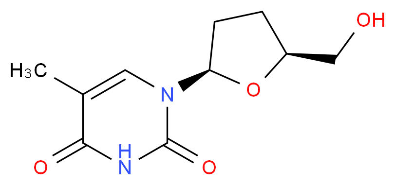 1-((2R,5S)-5-(Hydroxymethyl)tetrahydrofuran-2-yl)-5-methylpyrimidine-2,4(1H,3H)-dione_分子结构_CAS_3416-05-5)