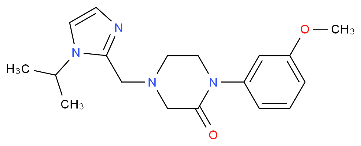 4-[(1-isopropyl-1H-imidazol-2-yl)methyl]-1-(3-methoxyphenyl)-2-piperazinone_分子结构_CAS_)