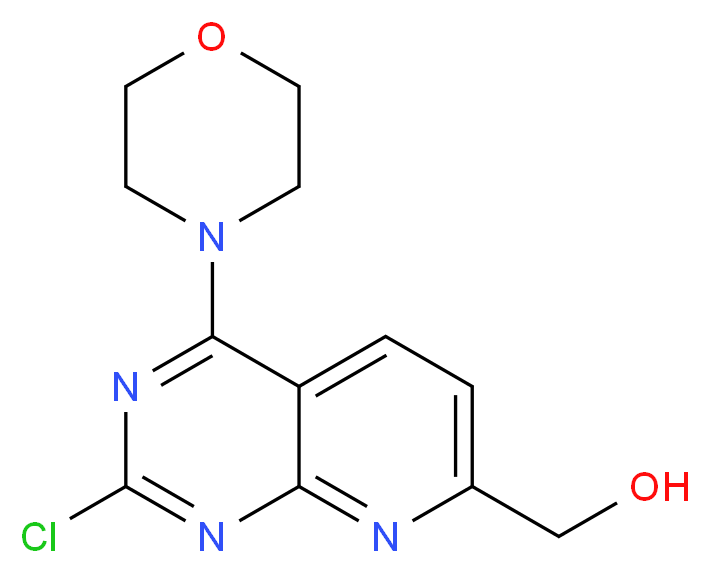 (2-Chloro-4-morpholinopyrido [2,3-d]pyrimidin-7-yl)methanol_分子结构_CAS_1227958-02-2)