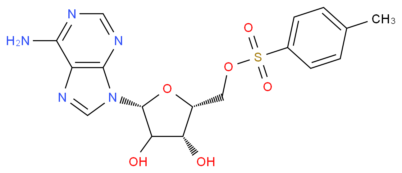 [(2R,3R,5R)-5-(6-amino-9H-purin-9-yl)-3,4-dihydroxyoxolan-2-yl]methyl 4-methylbenzene-1-sulfonate_分子结构_CAS_6698-29-9