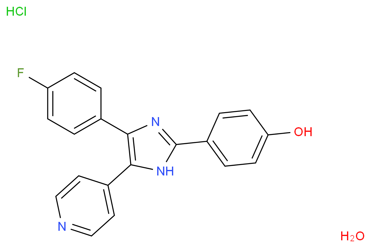 SB 202190 monohydrochloride hydrate_分子结构_CAS_350228-36-3(anhydrous))