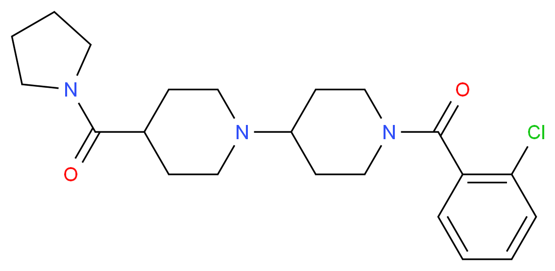 1'-(2-chlorobenzoyl)-4-(1-pyrrolidinylcarbonyl)-1,4'-bipiperidine_分子结构_CAS_)