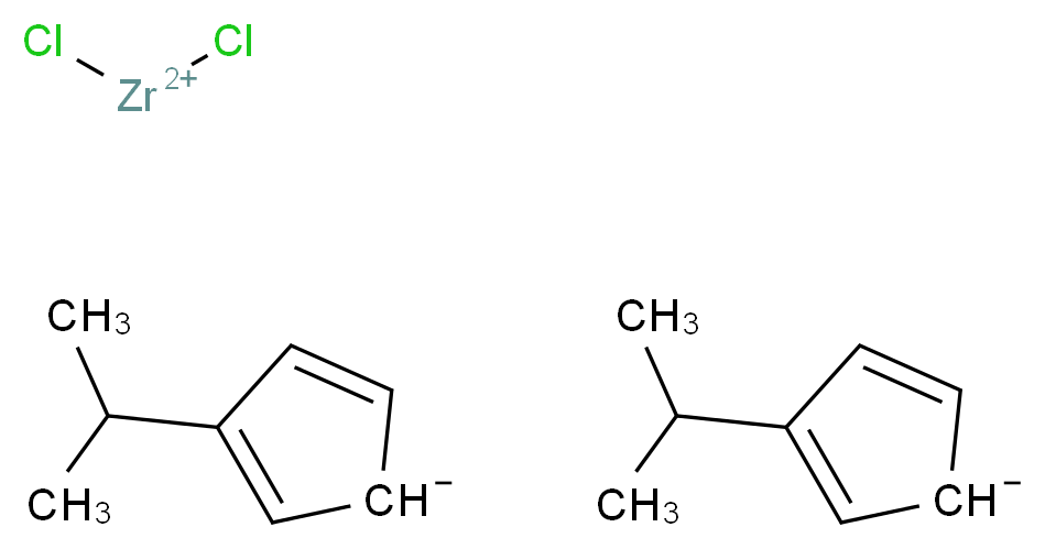 bis(3-(propan-2-yl)cyclopenta-2,4-dien-1-ide); dichlorozirconiumbis(ylium)_分子结构_CAS_58628-40-3