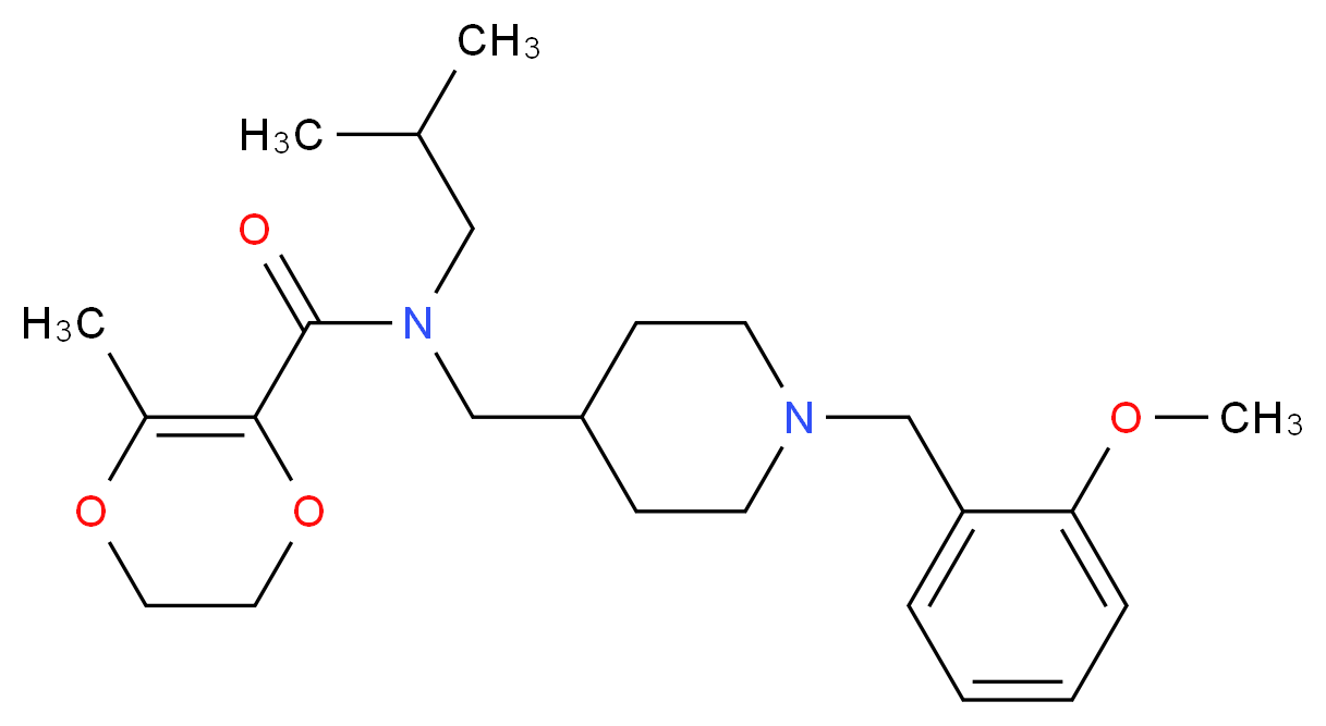 N-isobutyl-N-{[1-(2-methoxybenzyl)-4-piperidinyl]methyl}-3-methyl-5,6-dihydro-1,4-dioxine-2-carboxamide_分子结构_CAS_)