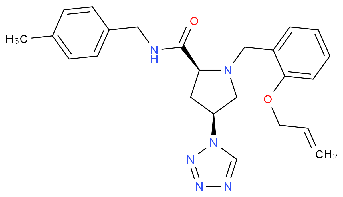 (4S)-1-[2-(allyloxy)benzyl]-N-(4-methylbenzyl)-4-(1H-tetrazol-1-yl)-L-prolinamide_分子结构_CAS_)