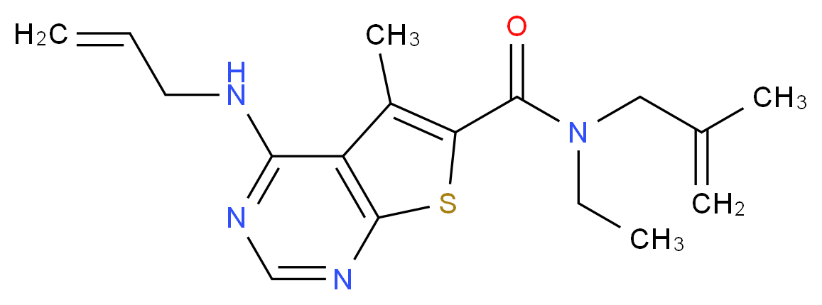 4-(allylamino)-N-ethyl-5-methyl-N-(2-methyl-2-propen-1-yl)thieno[2,3-d]pyrimidine-6-carboxamide_分子结构_CAS_)