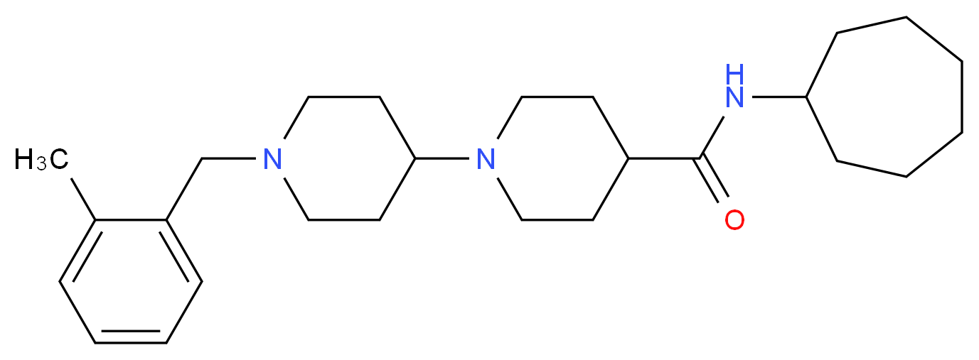 N-cycloheptyl-1'-(2-methylbenzyl)-1,4'-bipiperidine-4-carboxamide_分子结构_CAS_)