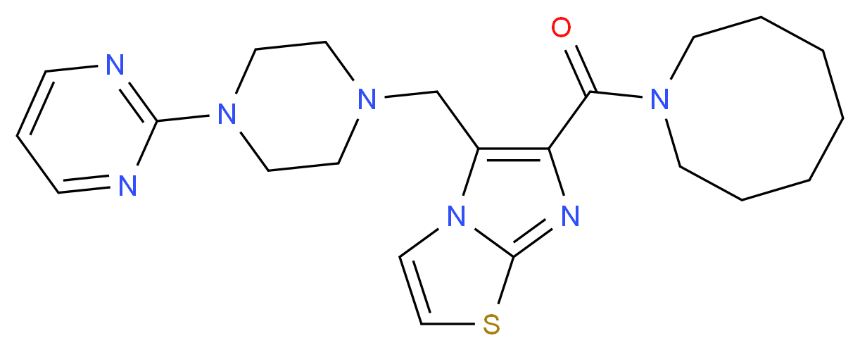 6-(1-azocanylcarbonyl)-5-{[4-(2-pyrimidinyl)-1-piperazinyl]methyl}imidazo[2,1-b][1,3]thiazole_分子结构_CAS_)