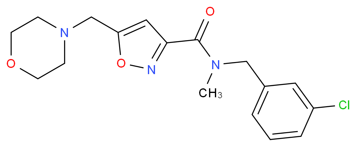 N-(3-chlorobenzyl)-N-methyl-5-(morpholin-4-ylmethyl)isoxazole-3-carboxamide_分子结构_CAS_)