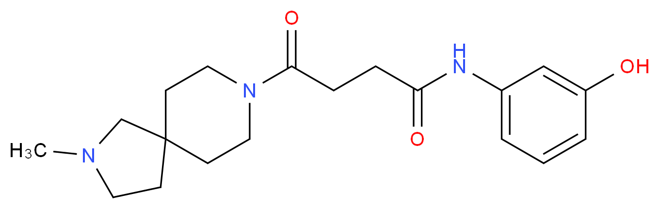 N-(3-hydroxyphenyl)-4-(2-methyl-2,8-diazaspiro[4.5]dec-8-yl)-4-oxobutanamide_分子结构_CAS_)