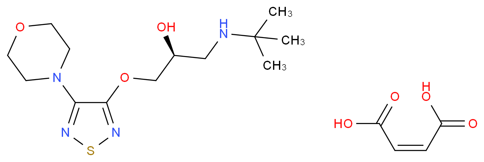 (2S)-1-(tert-butylamino)-3-{[4-(morpholin-4-yl)-1,2,5-thiadiazol-3-yl]oxy}propan-2-ol; (2Z)-but-2-enedioic acid_分子结构_CAS_26921-17-5