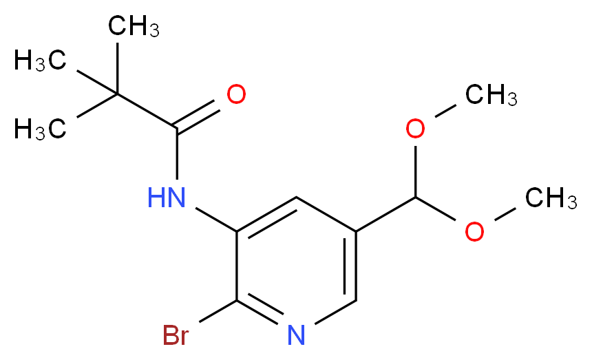 N-(2-Bromo-5-(dimethoxymethyl)pyridin-3-yl)-pivalamide_分子结构_CAS_)