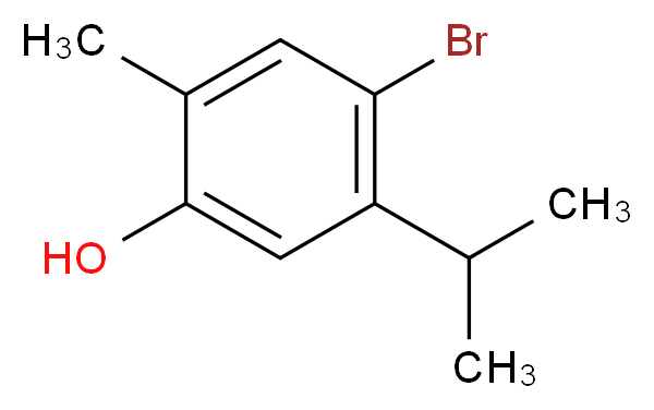 4-bromo-2-methyl-5-(propan-2-yl)phenol_分子结构_CAS_121665-99-4