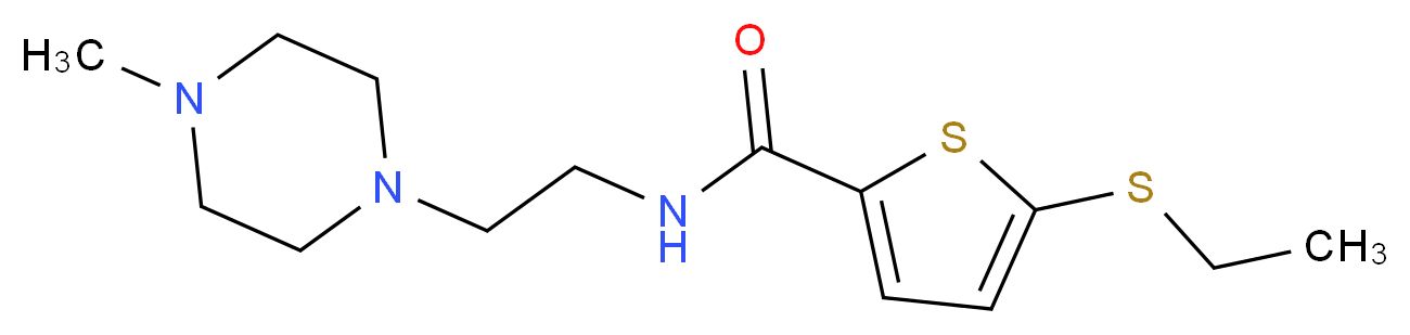 5-(ethylthio)-N-[2-(4-methyl-1-piperazinyl)ethyl]-2-thiophenecarboxamide_分子结构_CAS_)