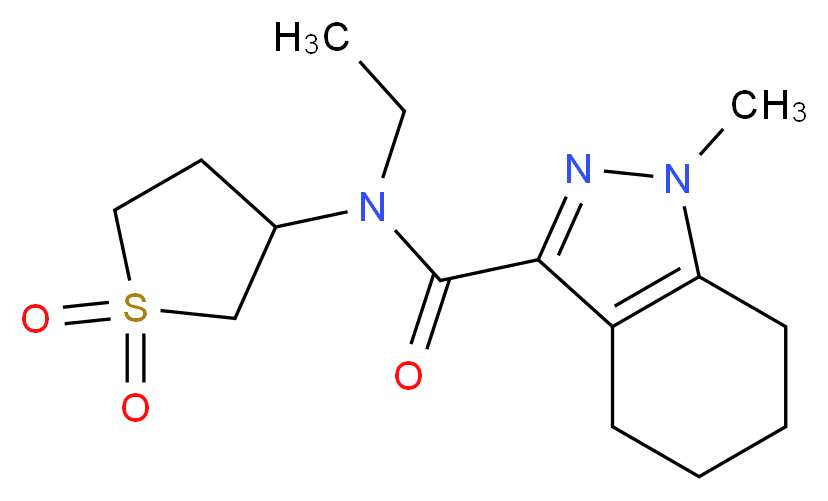 N-(1,1-dioxidotetrahydro-3-thienyl)-N-ethyl-1-methyl-4,5,6,7-tetrahydro-1H-indazole-3-carboxamide_分子结构_CAS_)