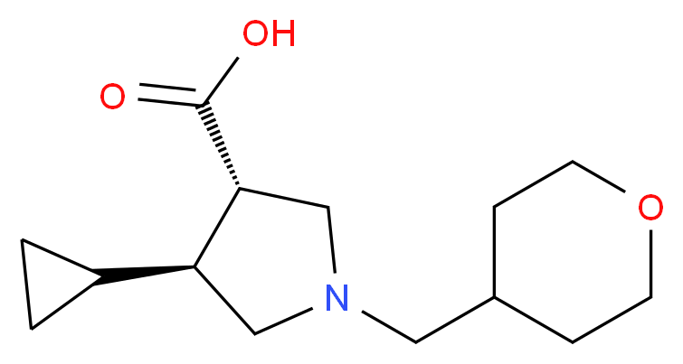 (3S*,4S*)-4-cyclopropyl-1-(tetrahydro-2H-pyran-4-ylmethyl)-3-pyrrolidinecarboxylic acid_分子结构_CAS_)