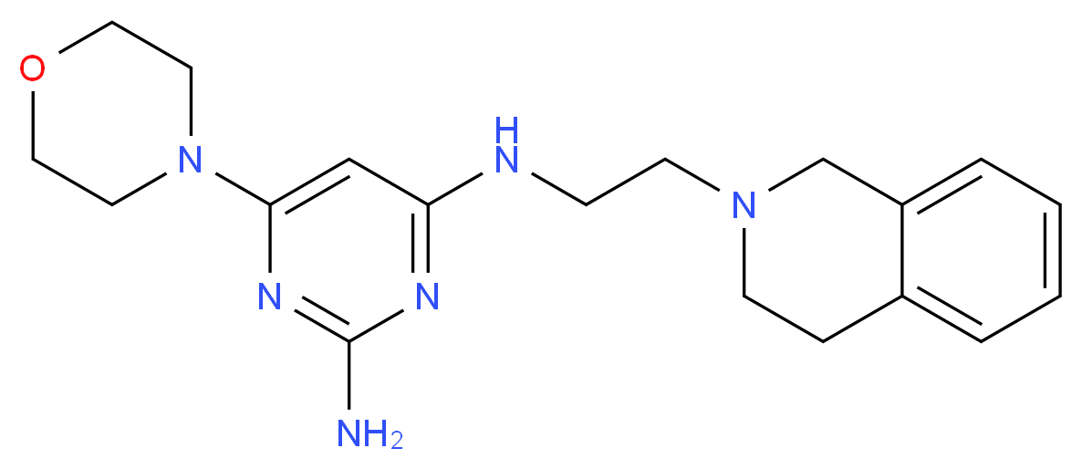N~4~-[2-(3,4-dihydroisoquinolin-2(1H)-yl)ethyl]-6-morpholin-4-ylpyrimidine-2,4-diamine_分子结构_CAS_)