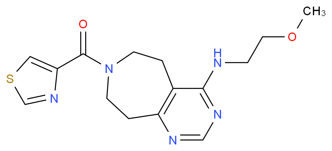 N-(2-methoxyethyl)-7-(1,3-thiazol-4-ylcarbonyl)-6,7,8,9-tetrahydro-5H-pyrimido[4,5-d]azepin-4-amine_分子结构_CAS_)