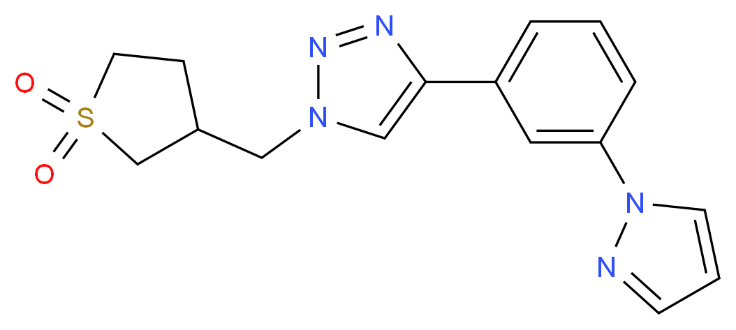 1-[(1,1-dioxidotetrahydro-3-thienyl)methyl]-4-[3-(1H-pyrazol-1-yl)phenyl]-1H-1,2,3-triazole_分子结构_CAS_)