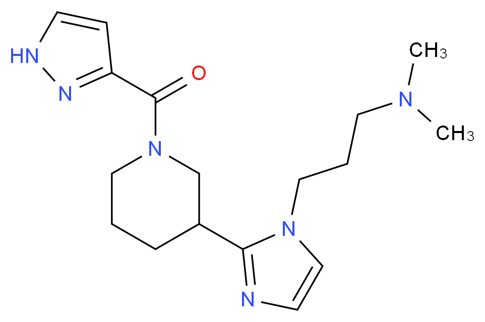 N,N-dimethyl-3-{2-[1-(1H-pyrazol-3-ylcarbonyl)piperidin-3-yl]-1H-imidazol-1-yl}propan-1-amine_分子结构_CAS_)