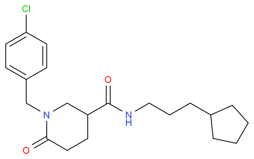 1-(4-chlorobenzyl)-N-(3-cyclopentylpropyl)-6-oxo-3-piperidinecarboxamide_分子结构_CAS_)