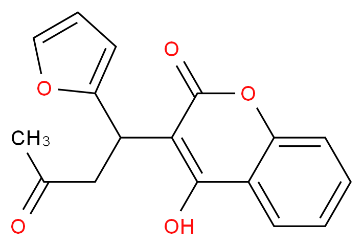 3-[1-(furan-2-yl)-3-oxobutyl]-4-hydroxy-2H-chromen-2-one_分子结构_CAS_117-52-2