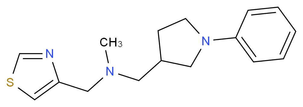 N-methyl-1-(1-phenylpyrrolidin-3-yl)-N-(1,3-thiazol-4-ylmethyl)methanamine_分子结构_CAS_)