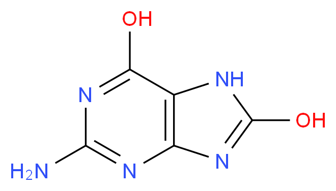 2-amino-7H-purine-6,8-diol_分子结构_CAS_5614-64-2
