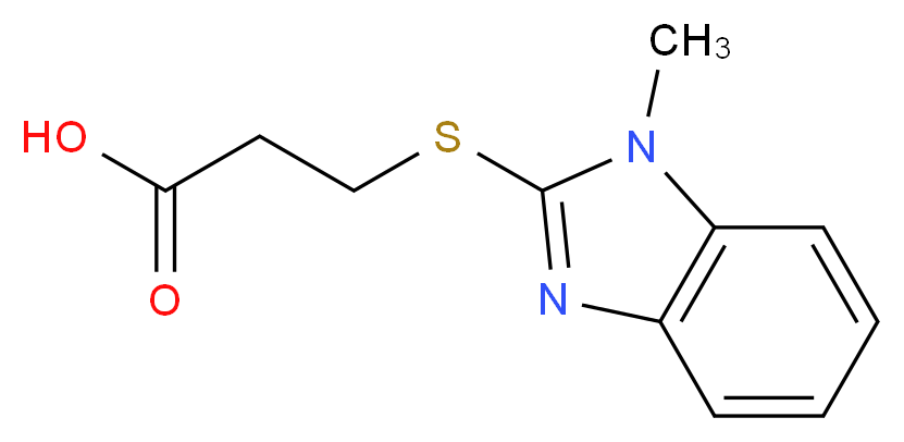 3-(1-Methyl-1H-benzoimidazol-2-ylsulfanyl)-propionic acid_分子结构_CAS_342013-63-2)