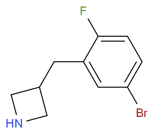 3-[(5-bromo-2-fluorophenyl)methyl]azetidine_分子结构_CAS_937619-34-6