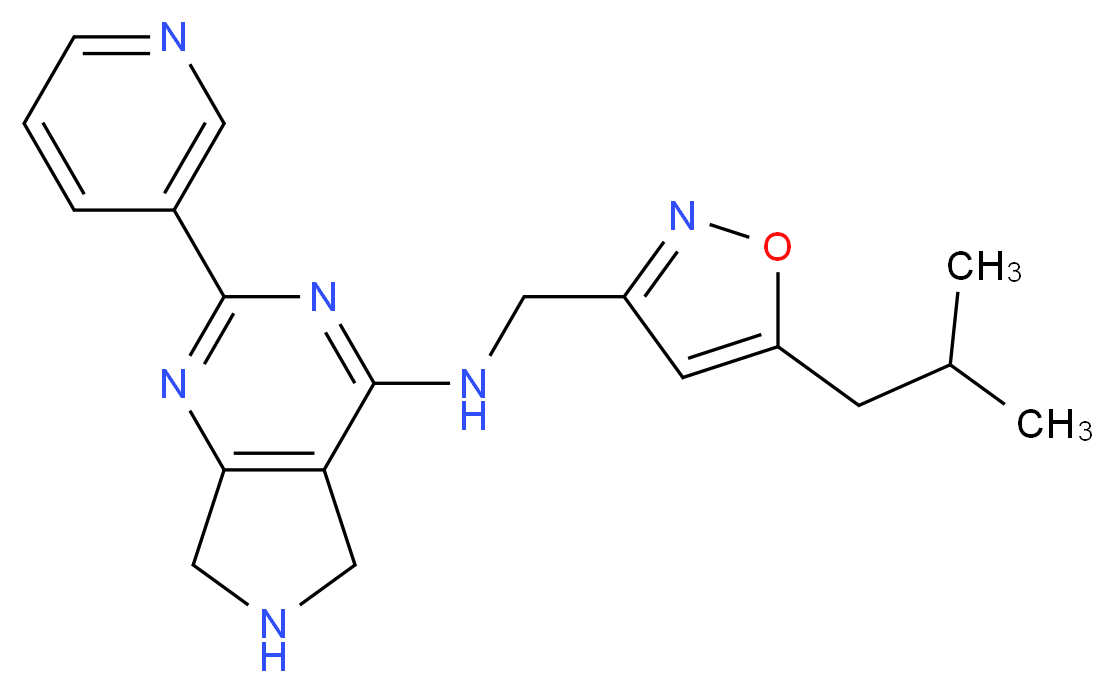 N-[(5-isobutyl-3-isoxazolyl)methyl]-2-(3-pyridinyl)-6,7-dihydro-5H-pyrrolo[3,4-d]pyrimidin-4-amine_分子结构_CAS_)
