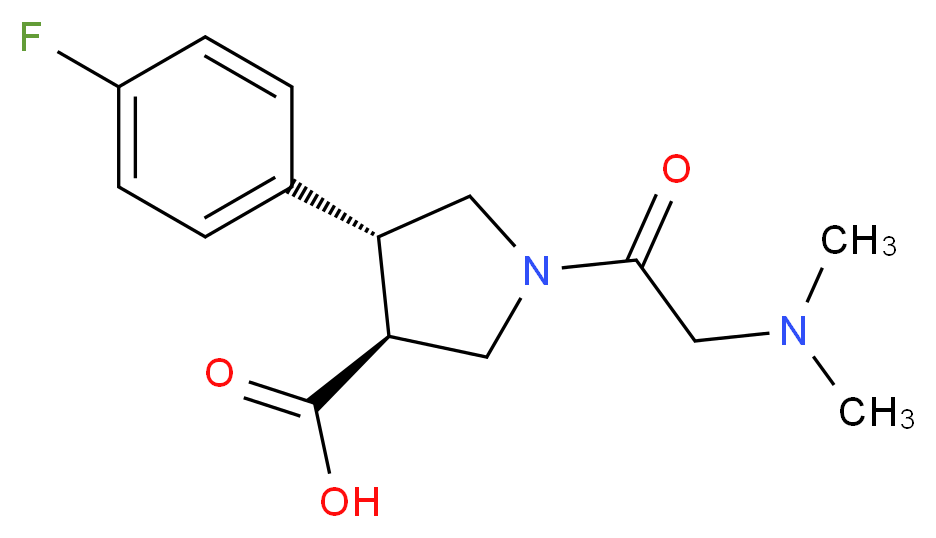 (3S*,4R*)-1-(N,N-dimethylglycyl)-4-(4-fluorophenyl)pyrrolidine-3-carboxylic acid_分子结构_CAS_)