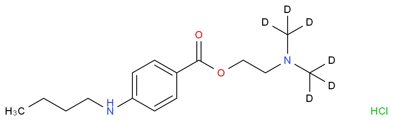 2-[bis(<sup>2</sup>H<sub>3</sub>)methylamino]ethyl 4-(butylamino)benzoate hydrochloride_分子结构_CAS_80404-52-0