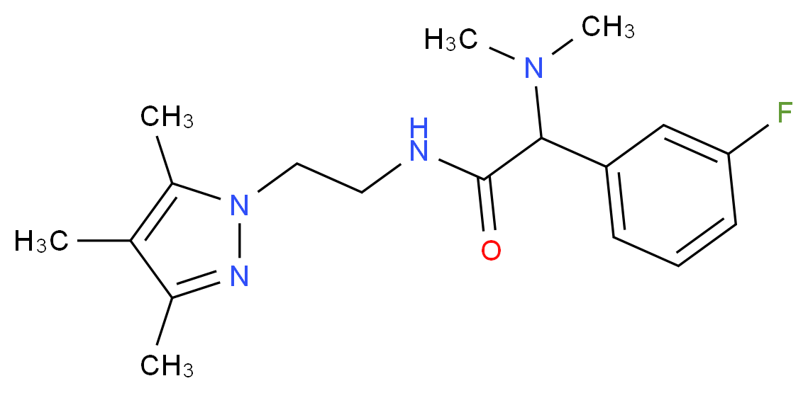 2-(dimethylamino)-2-(3-fluorophenyl)-N-[2-(3,4,5-trimethyl-1H-pyrazol-1-yl)ethyl]acetamide_分子结构_CAS_)