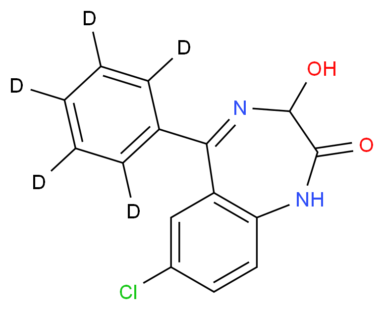 去甲羟安定-d5 溶液_分子结构_CAS_65854-78-6)