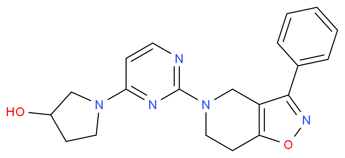 1-[2-(3-phenyl-6,7-dihydroisoxazolo[4,5-c]pyridin-5(4H)-yl)pyrimidin-4-yl]pyrrolidin-3-ol_分子结构_CAS_)