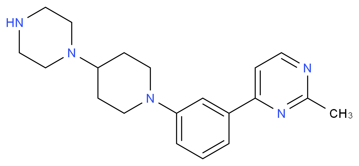 2-methyl-4-[3-(4-piperazin-1-ylpiperidin-1-yl)phenyl]pyrimidine_分子结构_CAS_)