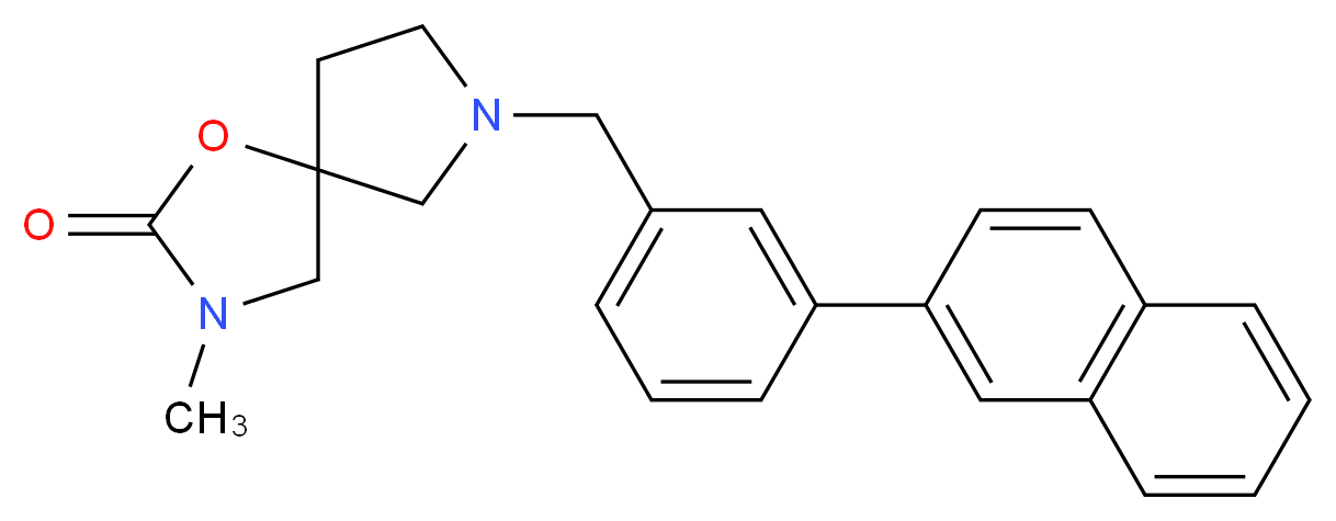 3-methyl-7-[3-(2-naphthyl)benzyl]-1-oxa-3,7-diazaspiro[4.4]nonan-2-one_分子结构_CAS_)